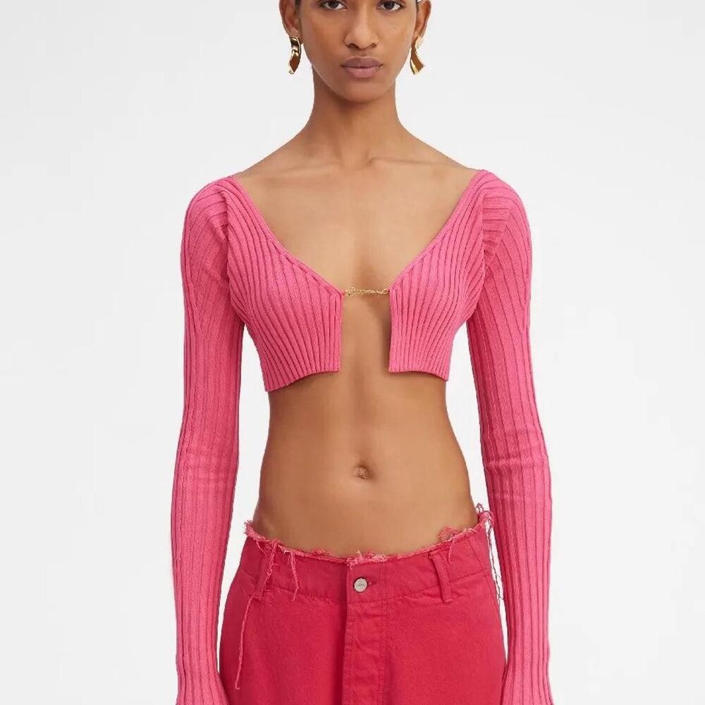 Jacquemus hot pink cardigan size 38 - Picture 1 of 7